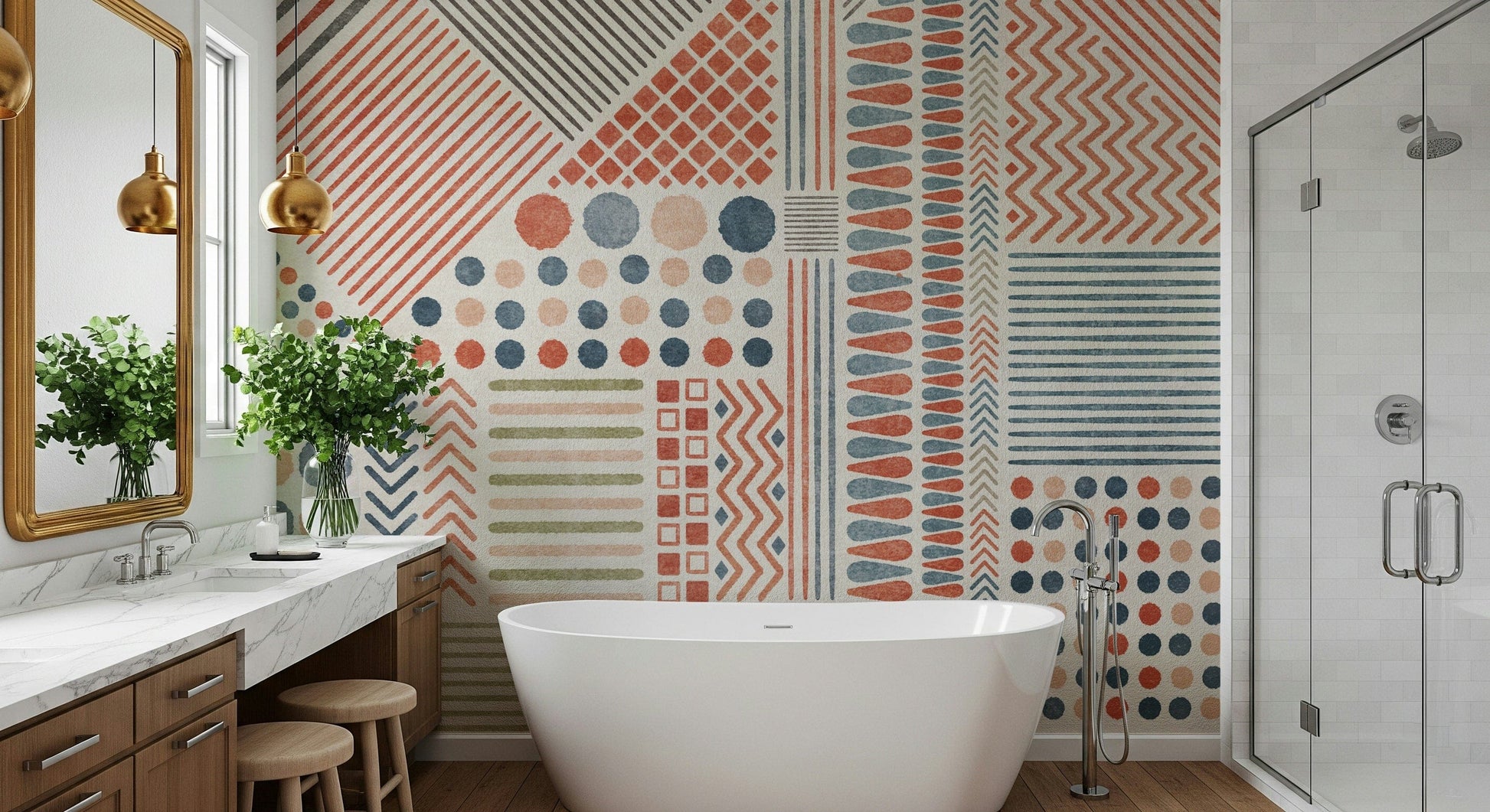 A classic abstract design wallpaper for walls.