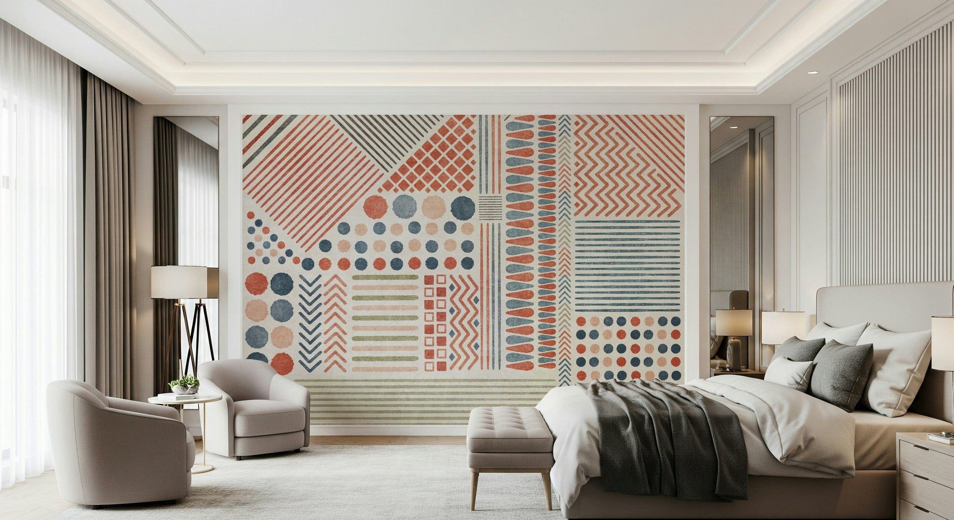 A serene flowing design wall mural for your decor.