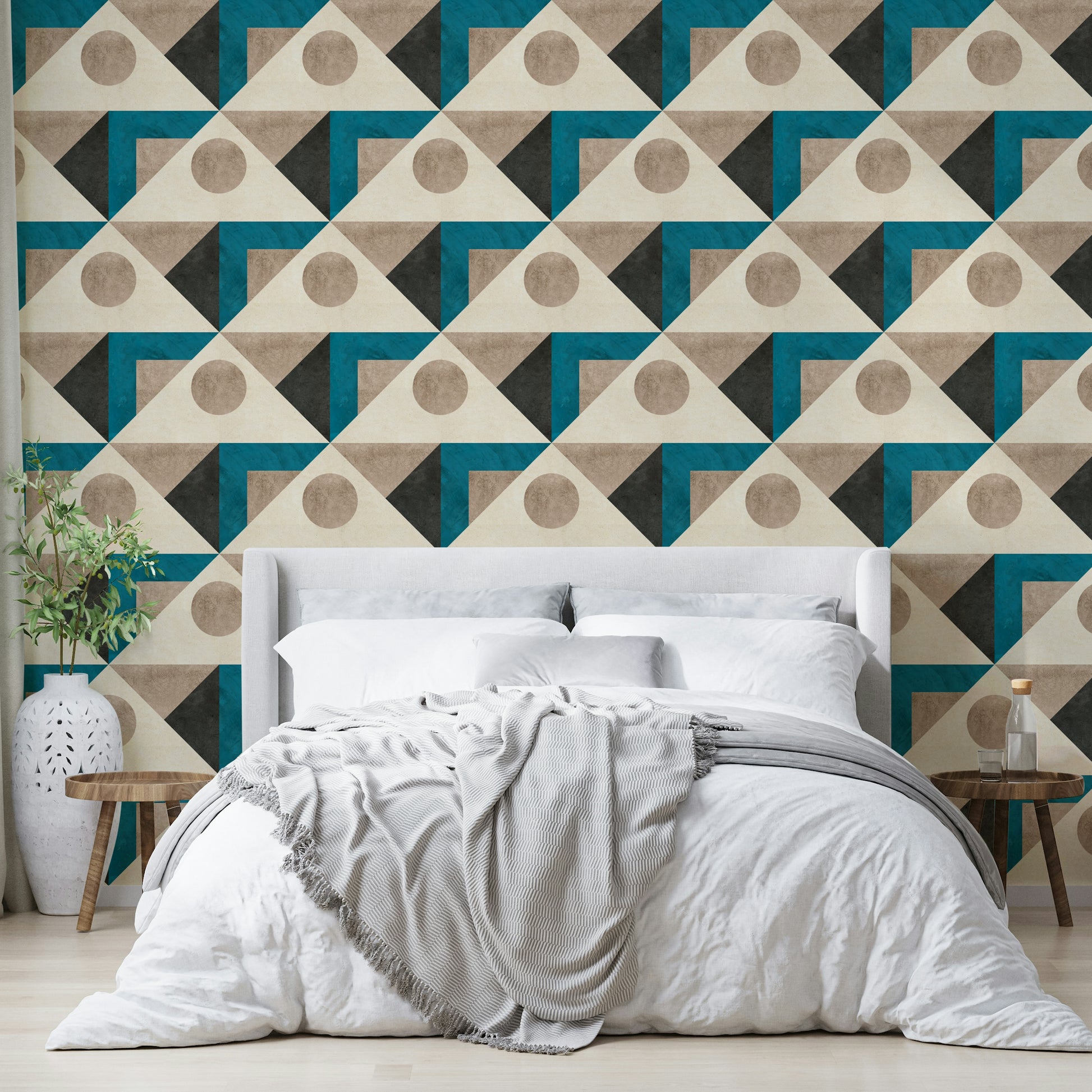 Concrete-inspired shapes in soft color tones

