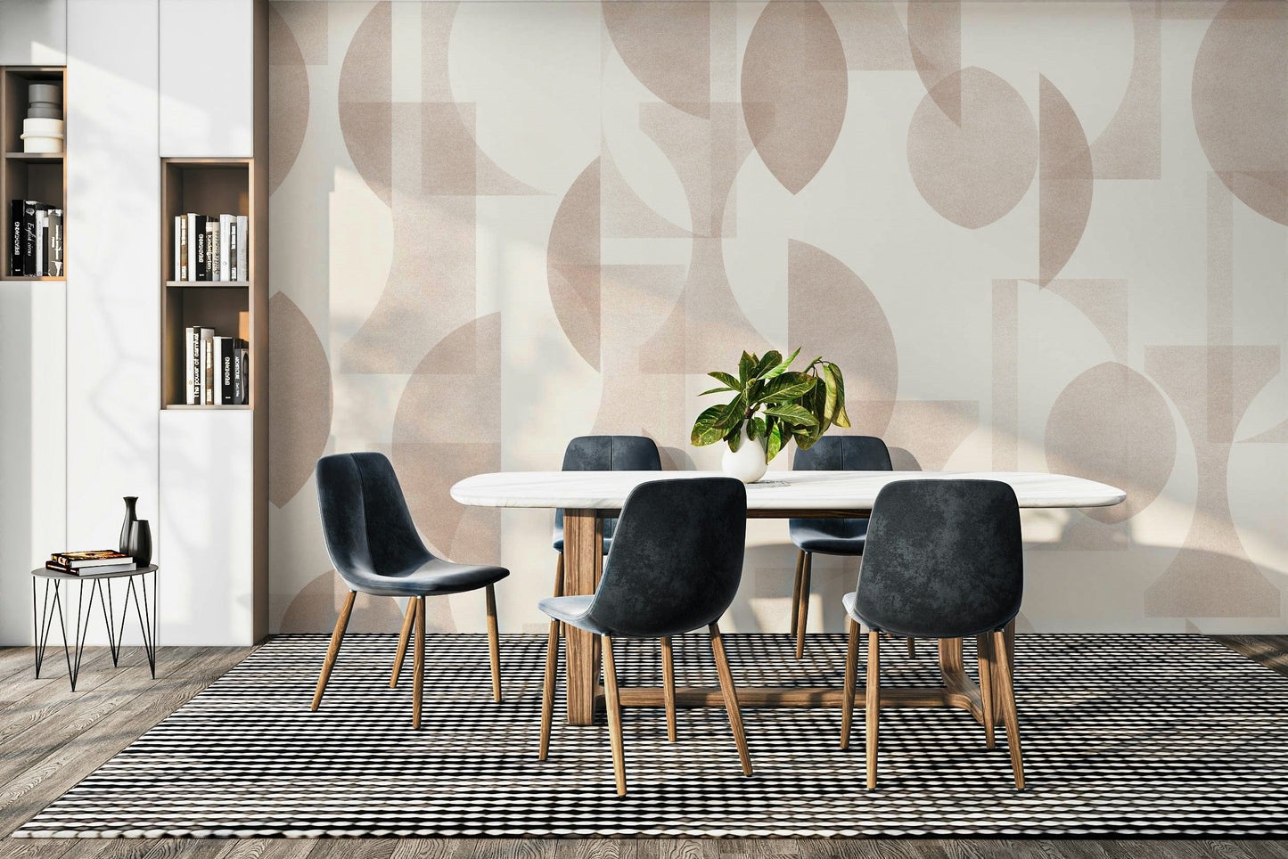 An interior with a modern and elegant accent wall

