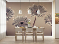 Contemporary floral image Gerbera Calm decorative wallpaper simple beauty