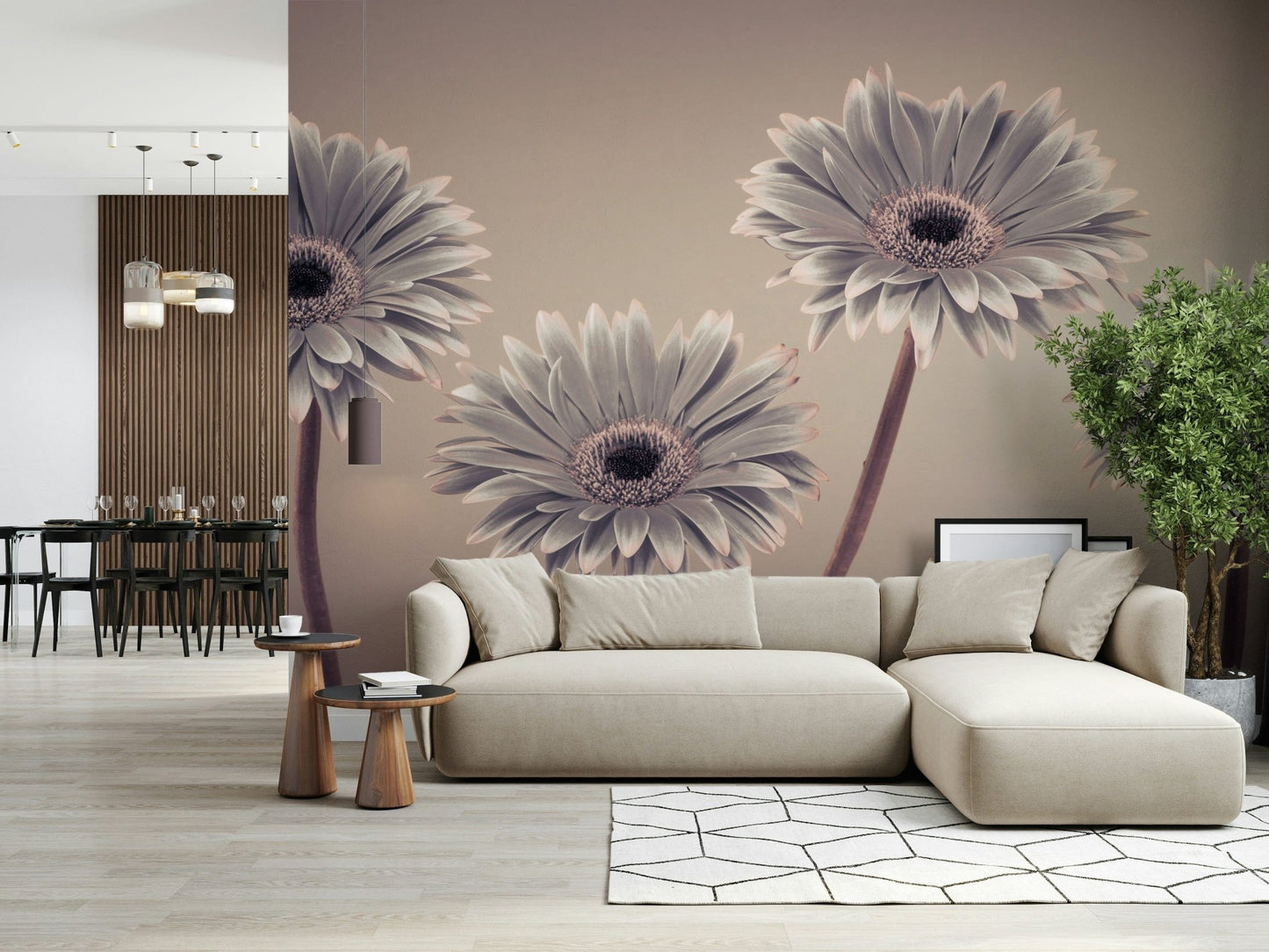 Subtle filter effect Gerbera Calm plant wallpaper decorative purpose