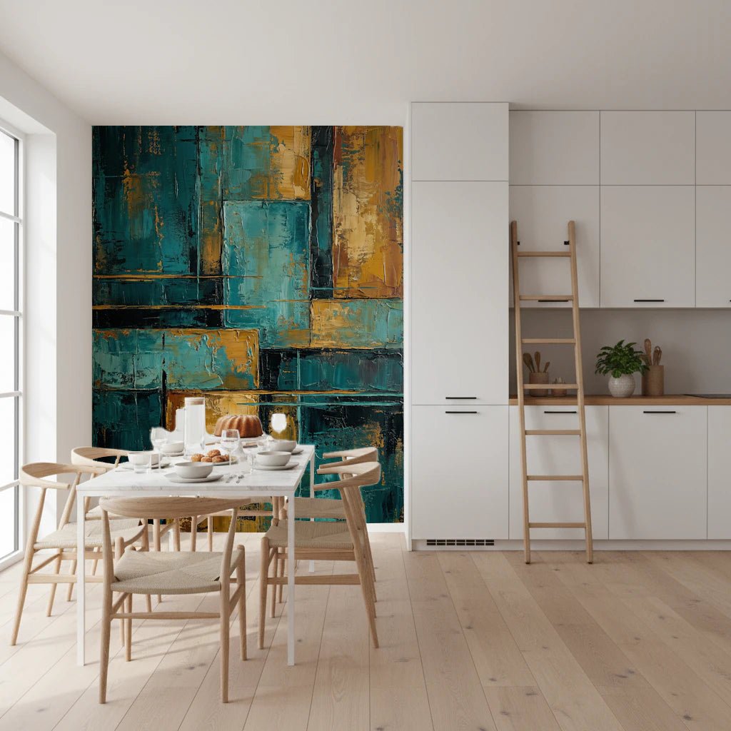 Gilded Blocks Wall Mural