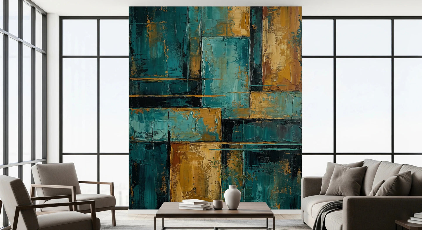 Gilded Blocks Wall Mural