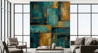 Gilded Blocks Wall Mural