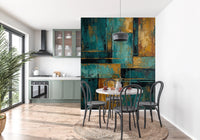 Gilded Blocks Wall Mural