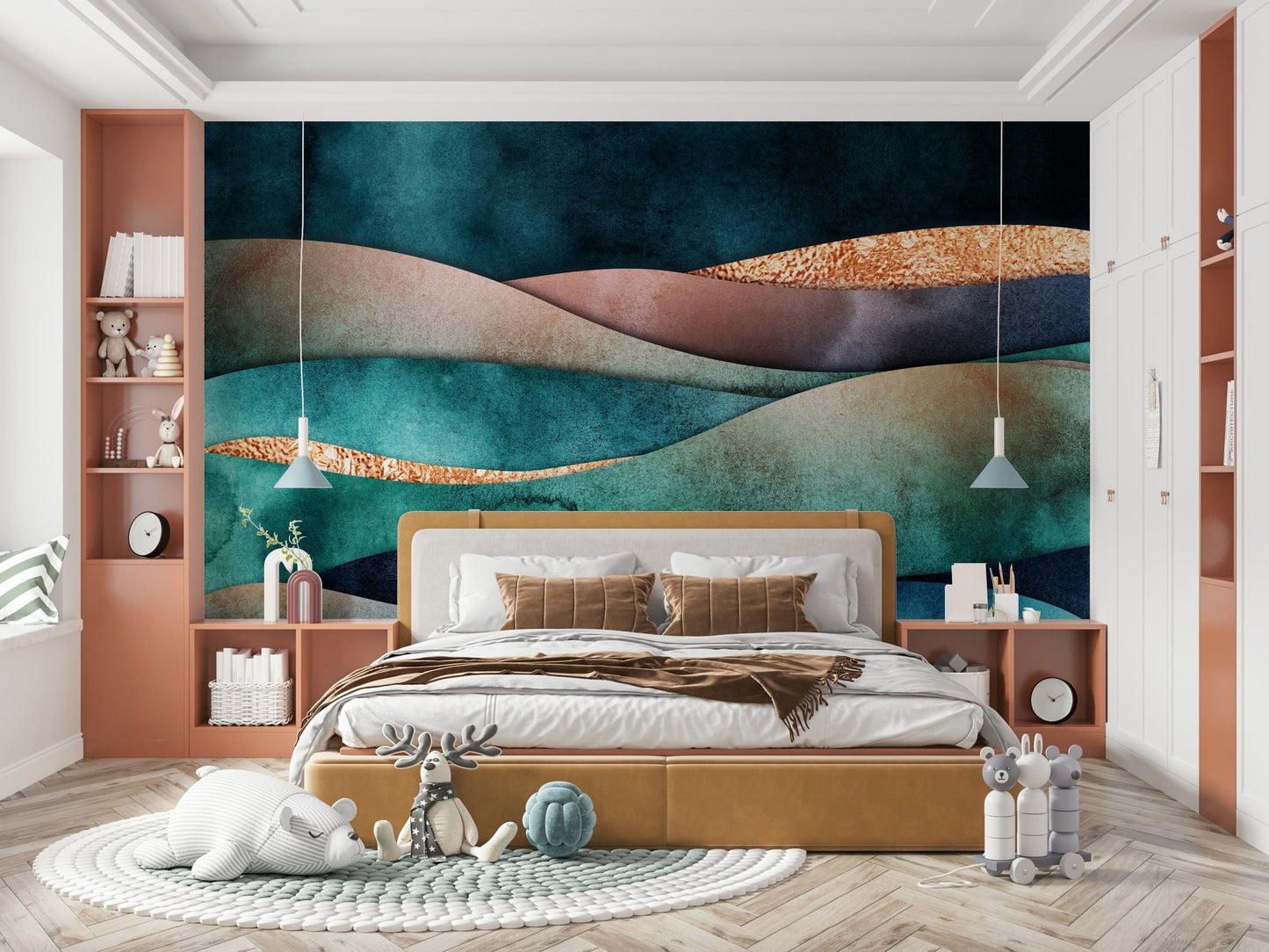 A close-up of the delicate gold texture.

