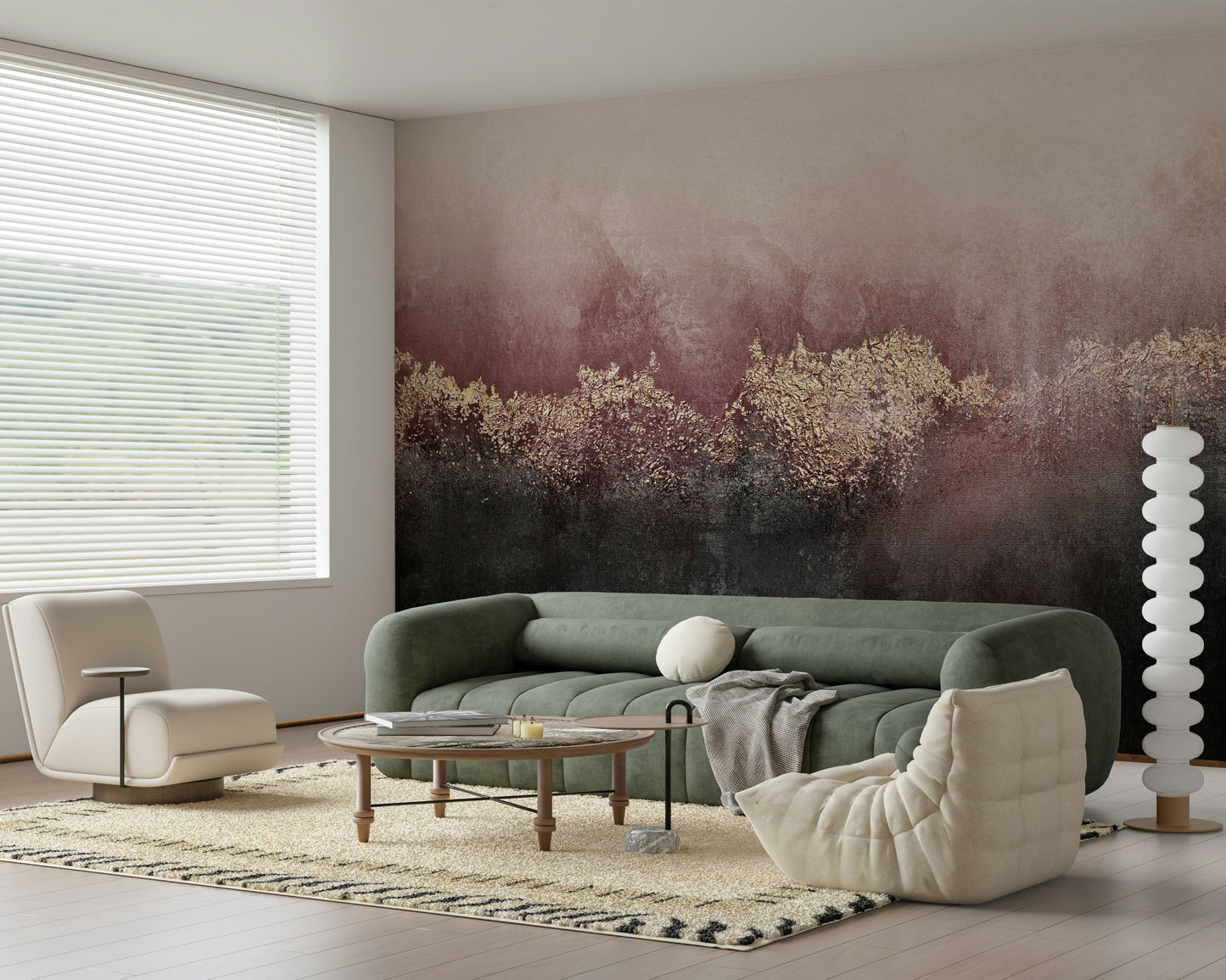 A classic soft floral wallpaper for walls.