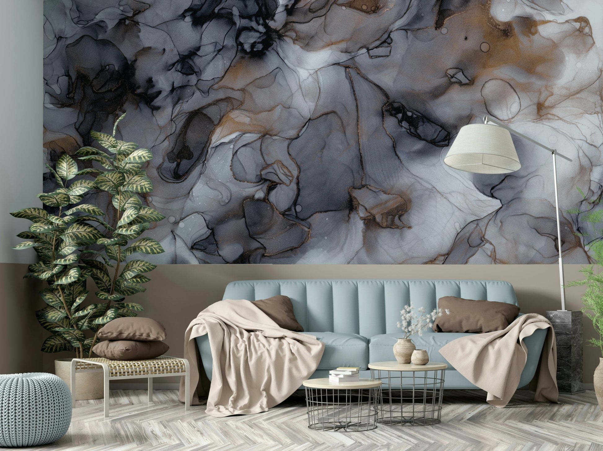 Easy-to-apply wall mural for a luxurious atmosphere

