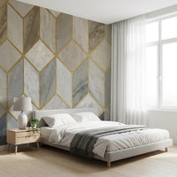 Gilded Stone Cubes Wall Mural