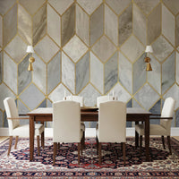 Gilded Stone Cubes Wall Mural