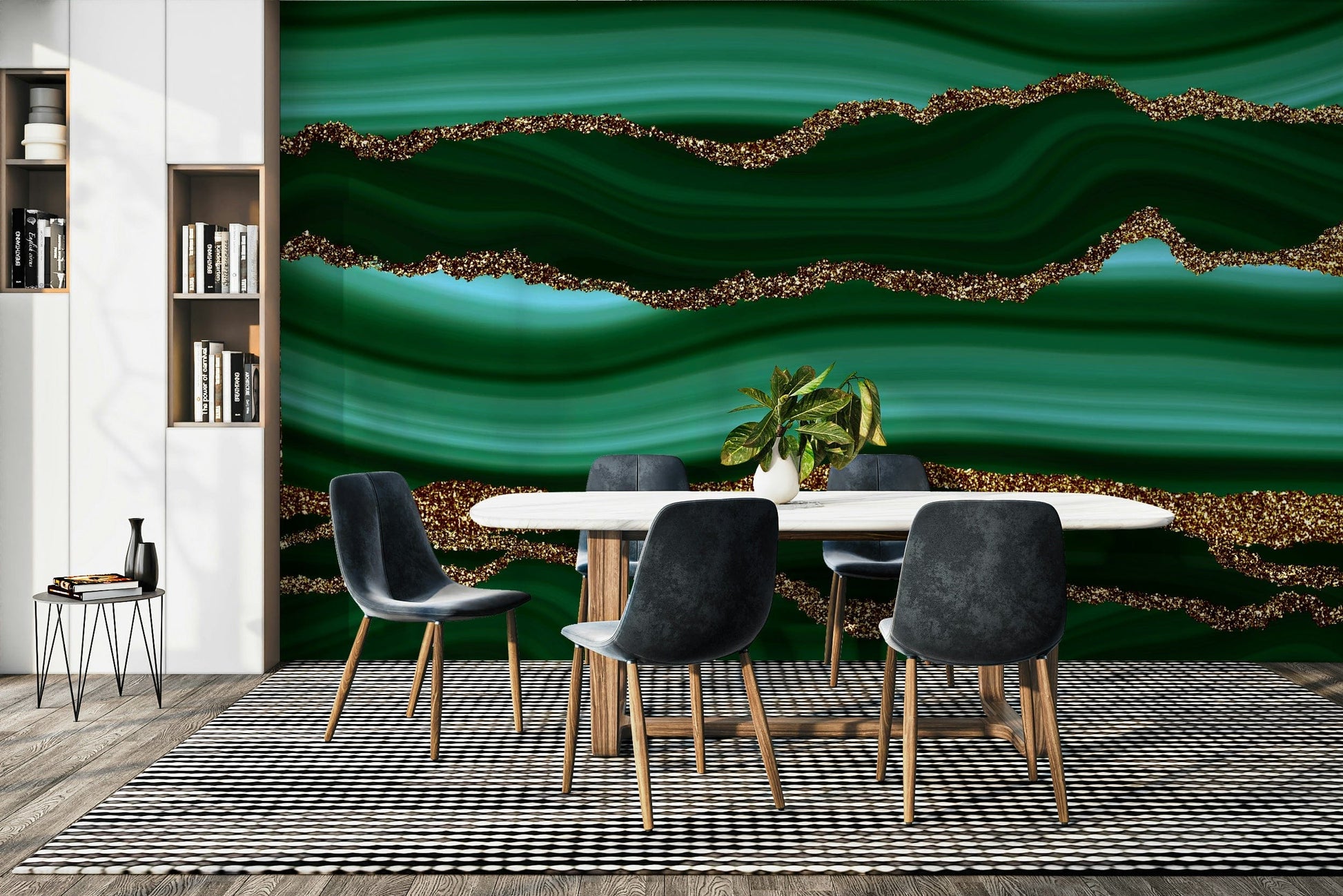 A sophisticated and luxurious wall covering.

