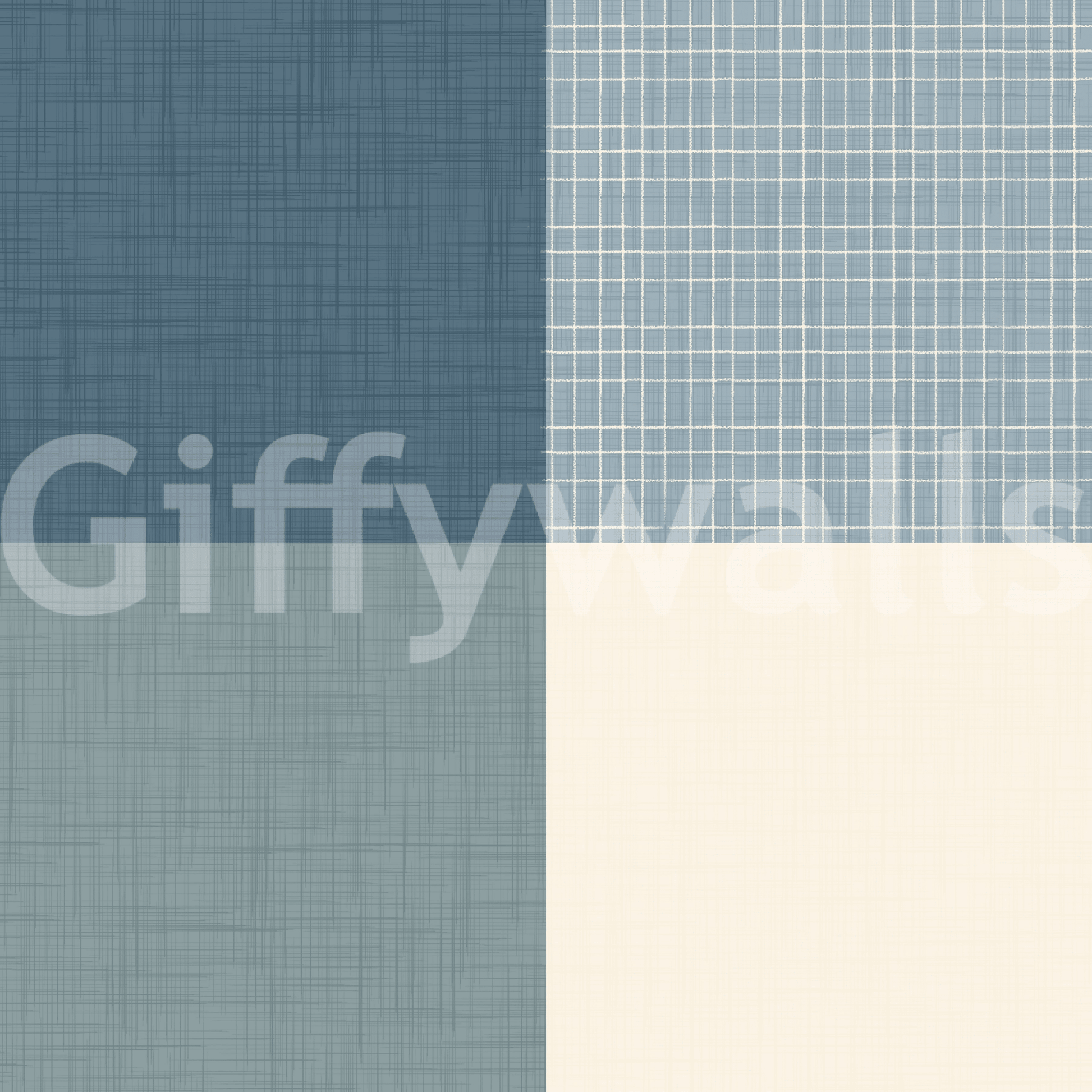 Gingham Dusty Blue Linen Texture Country Wallpaper⁠