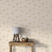 Tranquil wallpaper design featuring graceful ginkgo foliage

