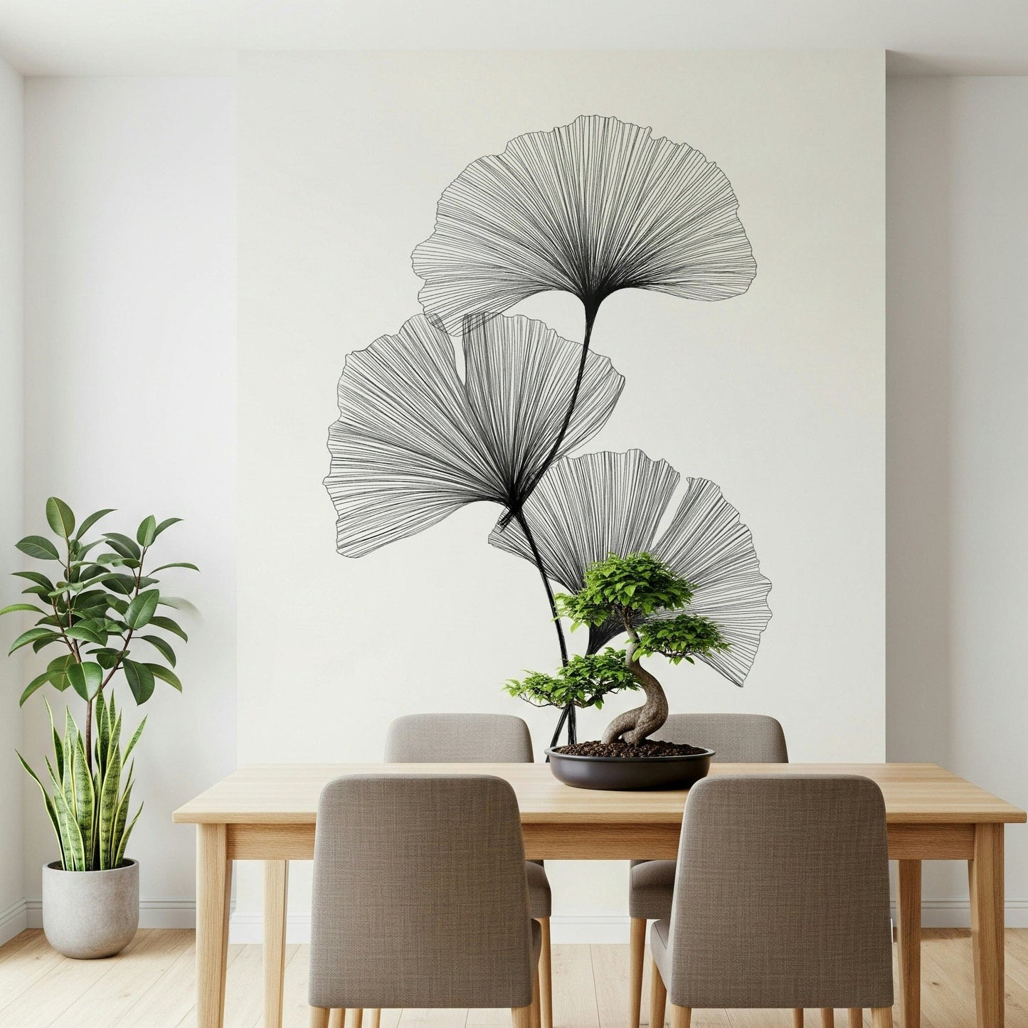 Ginkgo Line Wall Mural