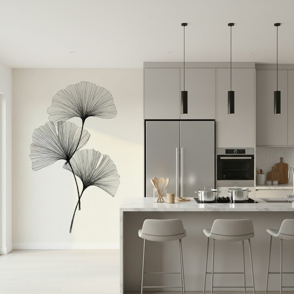 Ginkgo Line Wall Mural