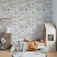 The wallpaper shows a gentle, flowing design.

