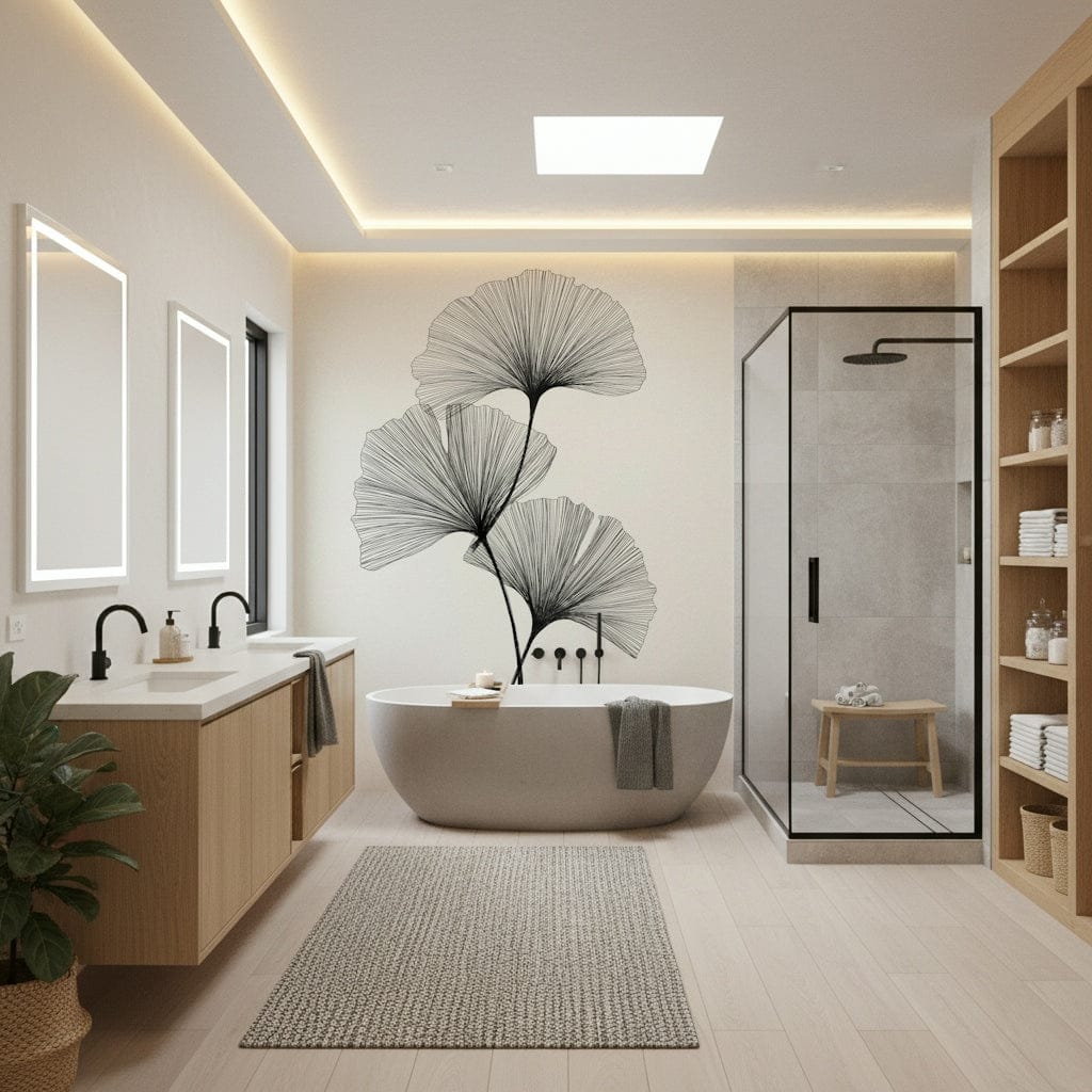 Ginkgo Line Wall Mural