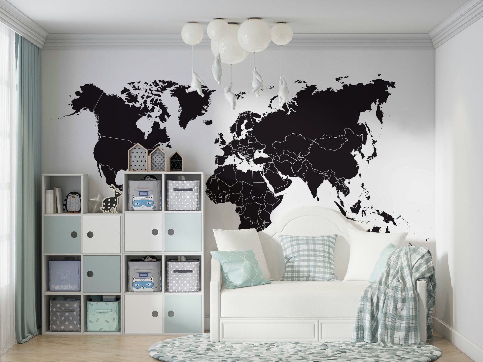 Travel-inspired mural wallpaper

