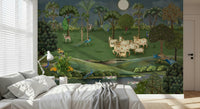 Gokul Grazing Wall Mural for meditation room or quiet living space wall