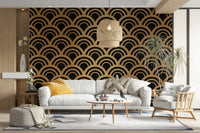 A contemplative wave texture wallpaper mural for a feature wall.

