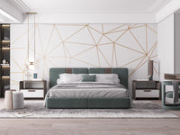 Luxurious metallic polygon mural design
