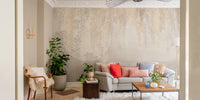 Elegant hanging leaves wall mural design
