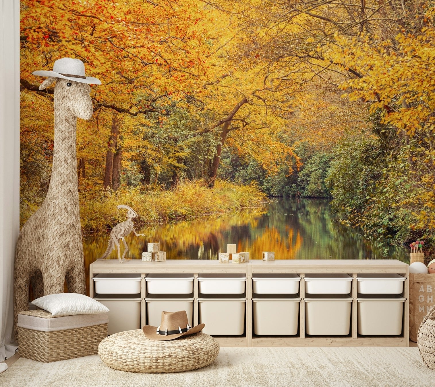 The stream flows gently through the scene.

