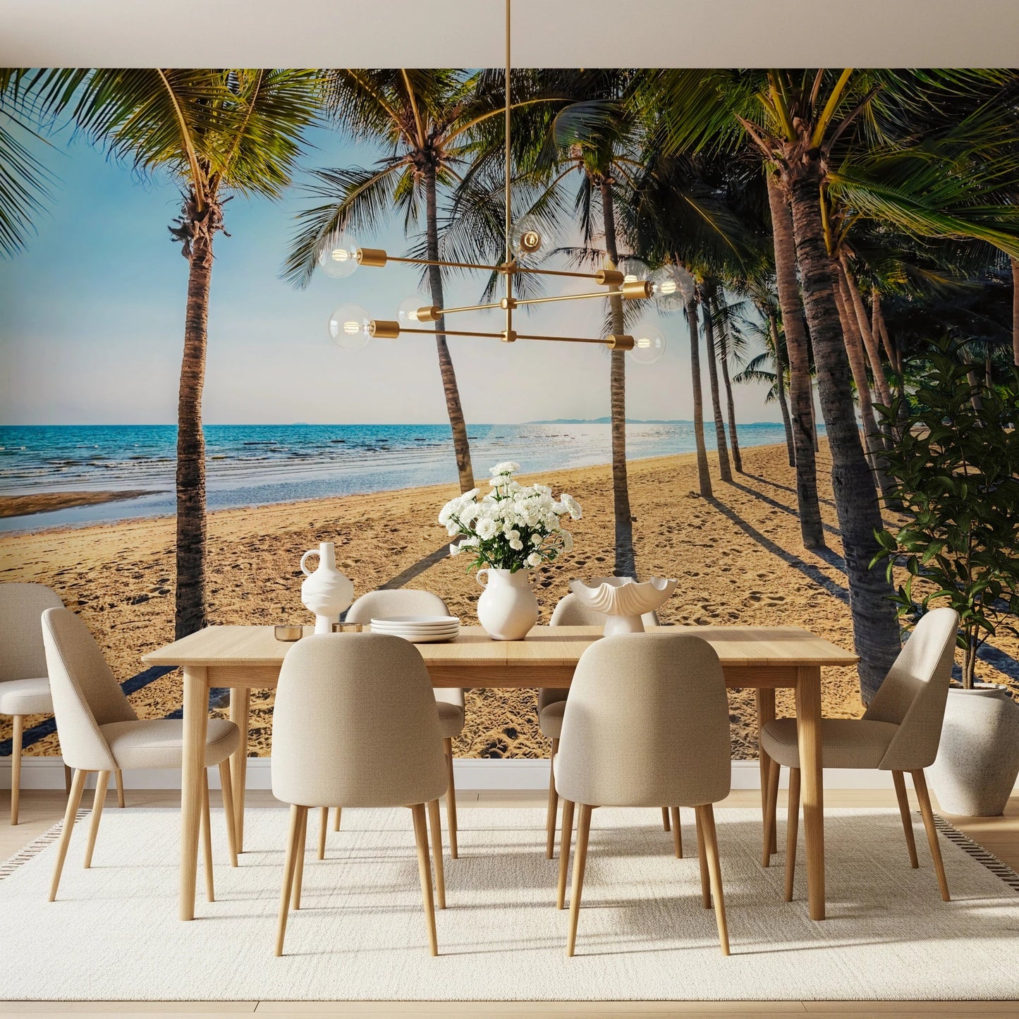 Golden Beach Palms Wall Mural