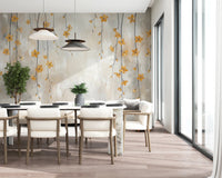 Golden Bloom Cascade Wall Mural