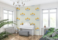Repeating floral arrangement of Golden Bloom Repeat for walls.