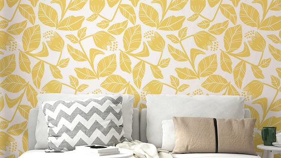 Floral design with golden tones.

