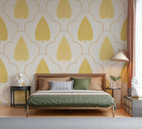 Elegant traditional motif wallpaper, refined decorative detail, Golden Branch.