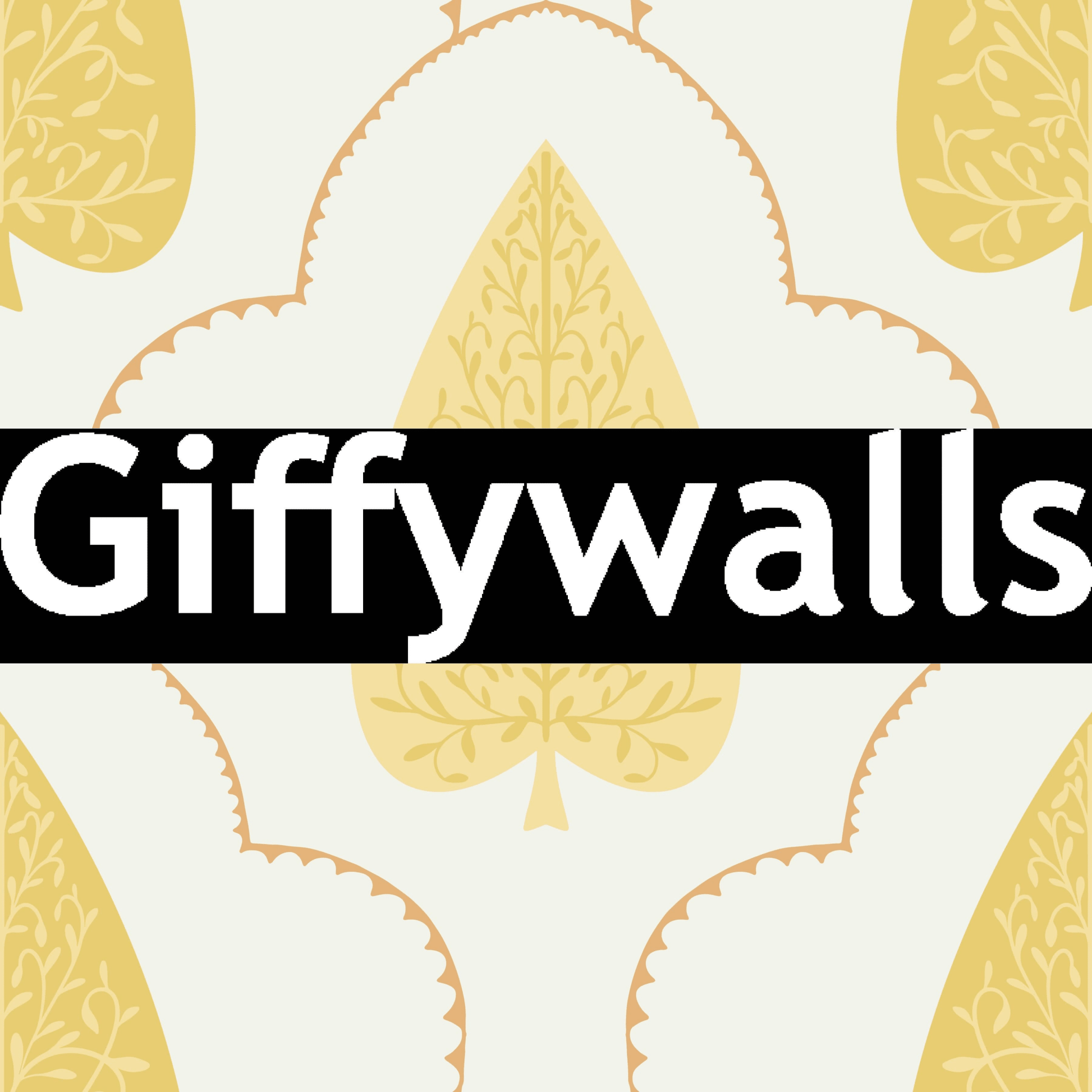 Regal leaf silhouette wall mural, Golden Branch, rich decorative accent piece.