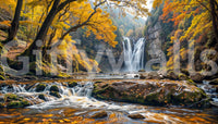 Golden Falls Wall Mural