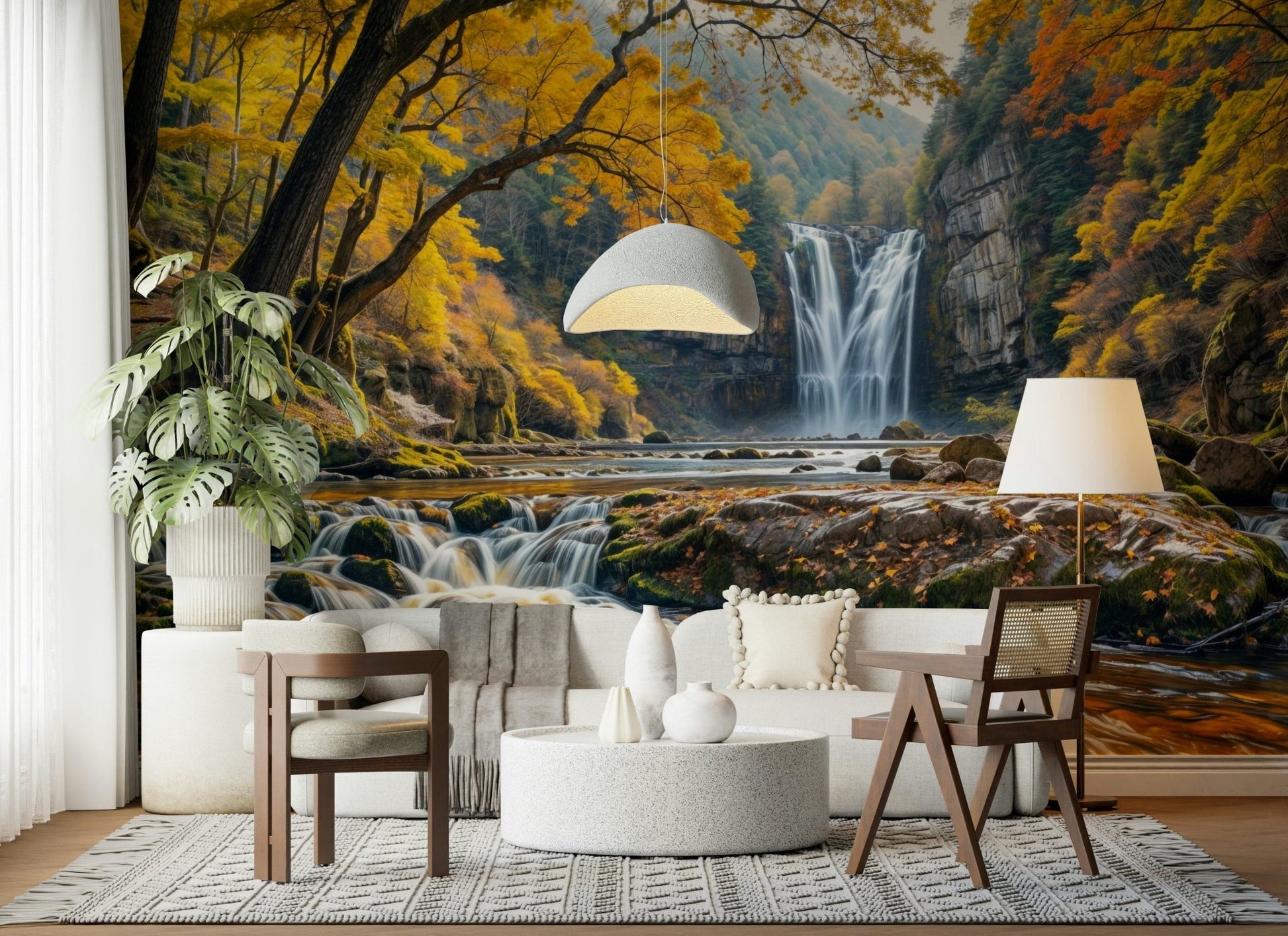 Golden Falls Wall Mural