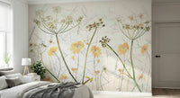 A contemplative floral pattern wallpaper mural for a feature wall.

