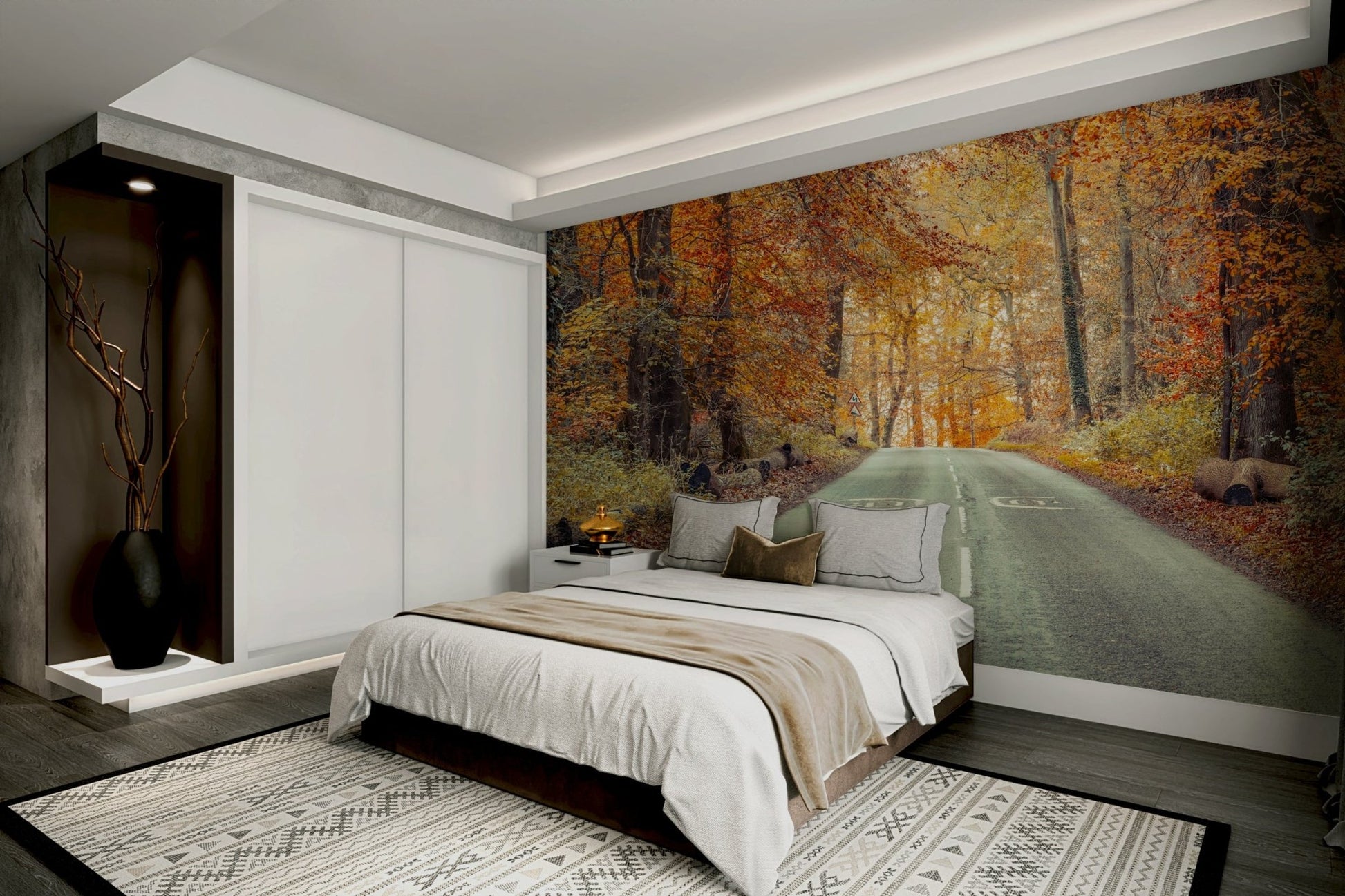 Autumn trees wall mural

