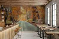 Quiet forest path wall scene

