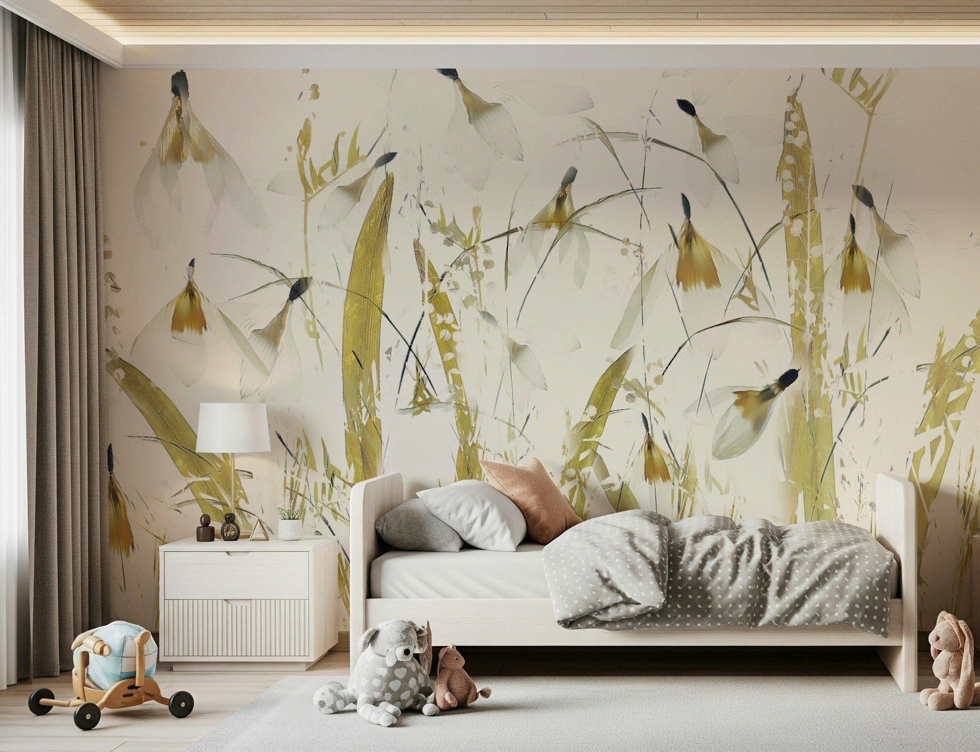 An artistic abstract design mural for home decor.

