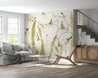 A beautiful golden abstract wallpaper mural for a modern home.

