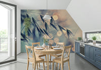 A serene botanical pattern wall mural for your decor.

