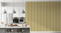 Luxe Golden Grid Stripes Wallpaper featuring brass tones