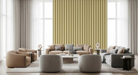 Modern Golden Grid Stripes Wallpaper for a living room clean look