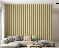 Golden Grid Stripes Wallpaper for living room with thin metallic lines