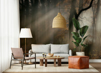 Monochrome sepia hues for Golden Haze unique wallpaper.