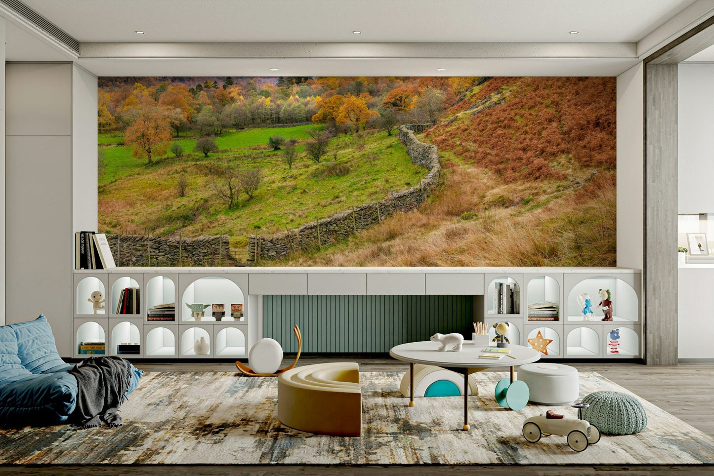 peaceful and expansive hill scene

