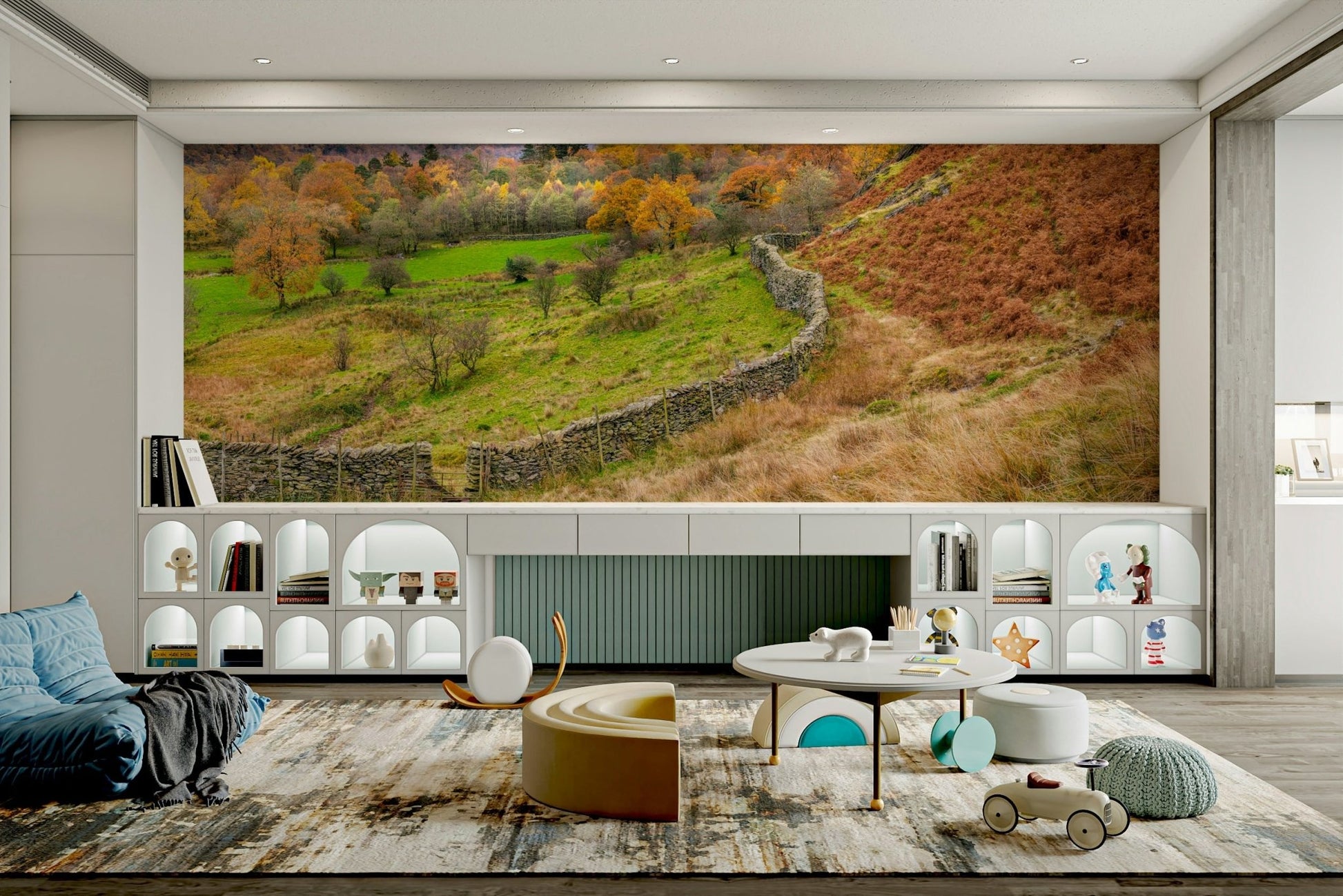 peaceful and expansive hill scene

