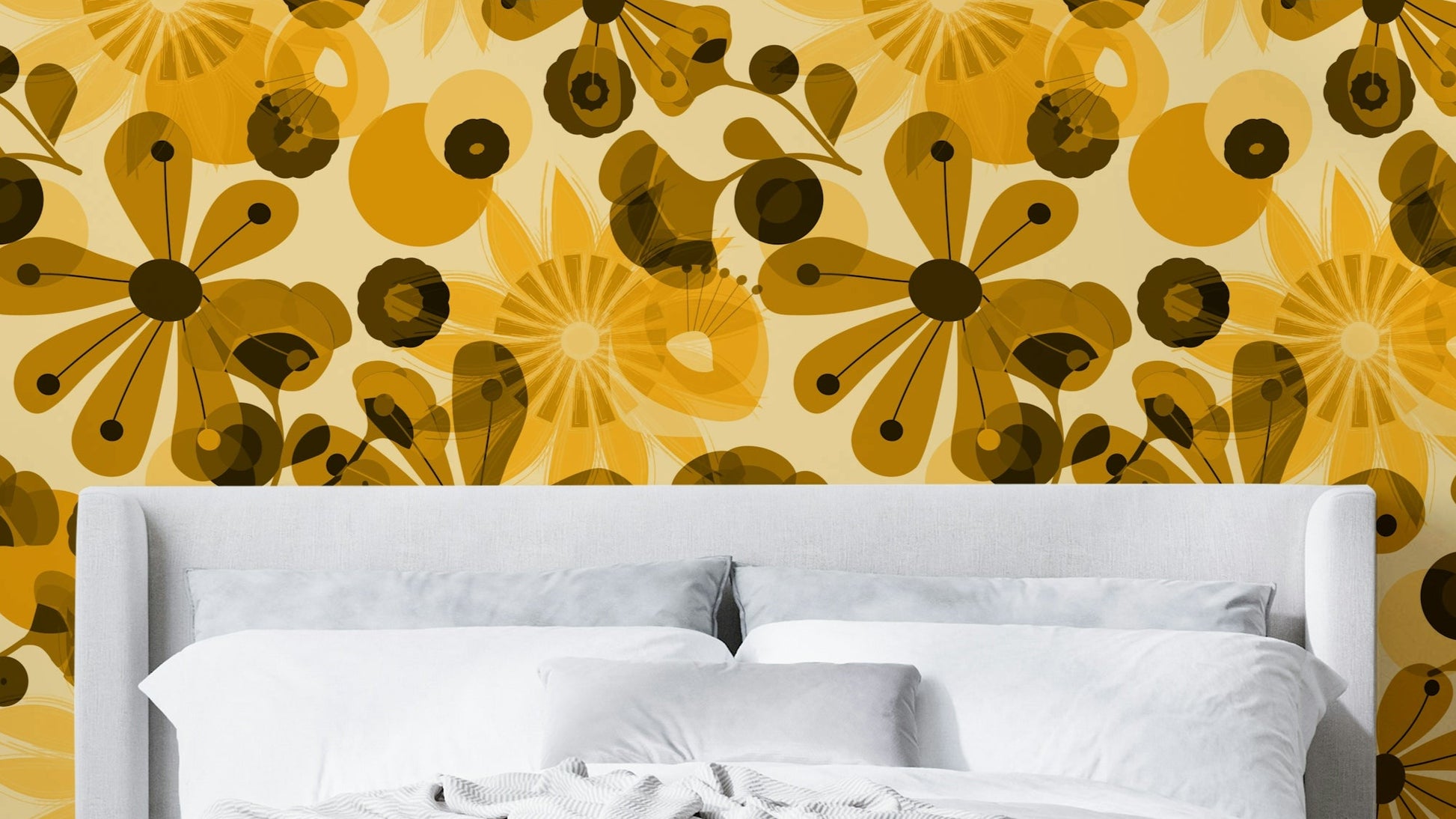 Golden Hour Bloom floral wallpaper for walls

