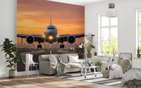Eye-catching Golden Hour Flight jet takeoff mural scene